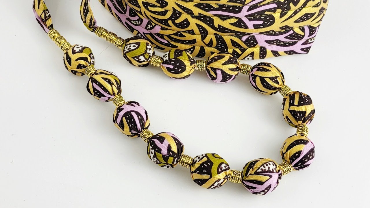 Simple Fabric Beaded Necklace