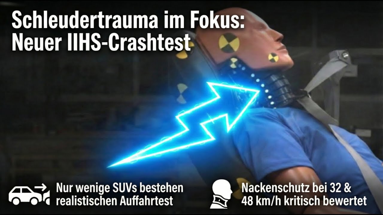 Nackenschutz bei 32 und 48 km/h kritisch bewertet | IIHS Crashtest
