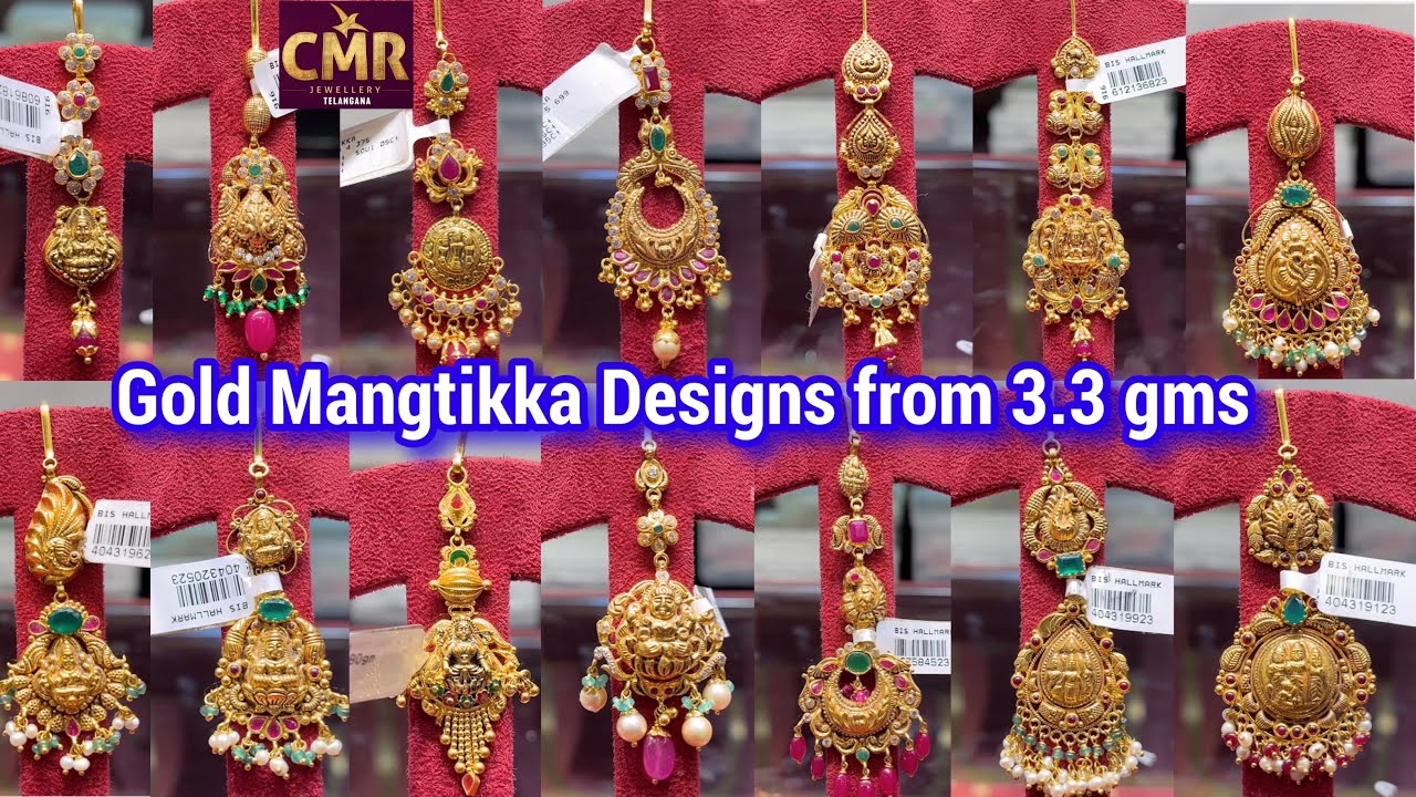 Gold Mangtikka Designs from 3.3 gms | Gold Lightweight Papitabilla Designs | Short Papitabilla