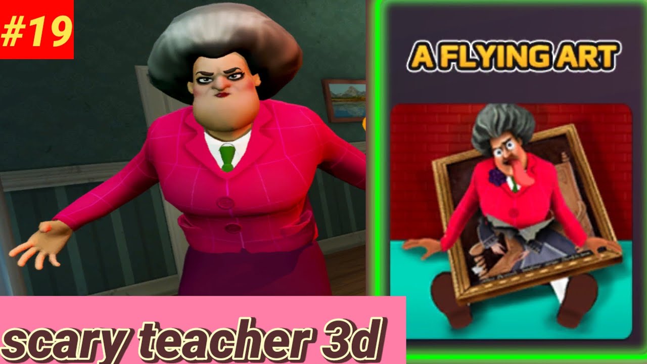 Scary teacher 3d a sun with fun a flying art | scary teacher 3d gameplay #19