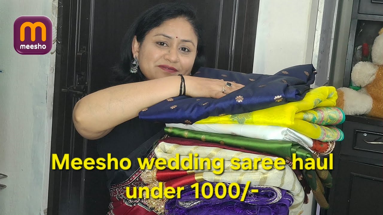 Meesho wedding saree haul #Meesho #meeshofinds #sareehaul #weddings #trending #viral #ytvideo 