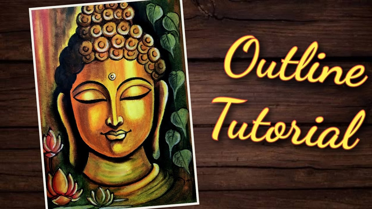 Buddha Drawing Easy Step by Step | Lord Buddha Drawing with Oil Pastels Easy #buddha