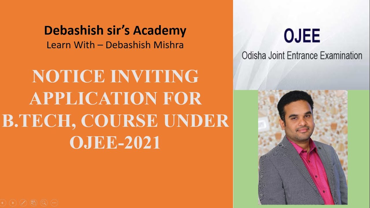 ODISHA JOINT ENTRANCE EXAMINATION-2021(OJEE-2021)||ONLINE APPLICATION DATE