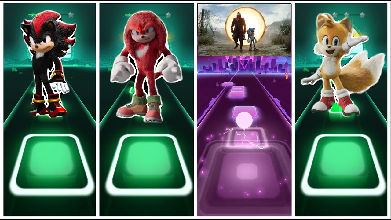 SHADOW VS KNUCKLES VS SONIC VS TILES  Tiles Hop EDM Rush