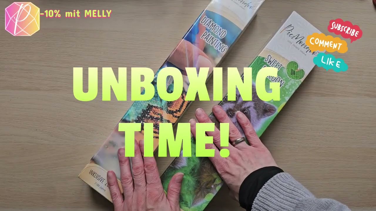 Diamond Painting 💎 Unboxing 🎁 Picmondoo 💎 Herzensbärchen Sweet Raccoon