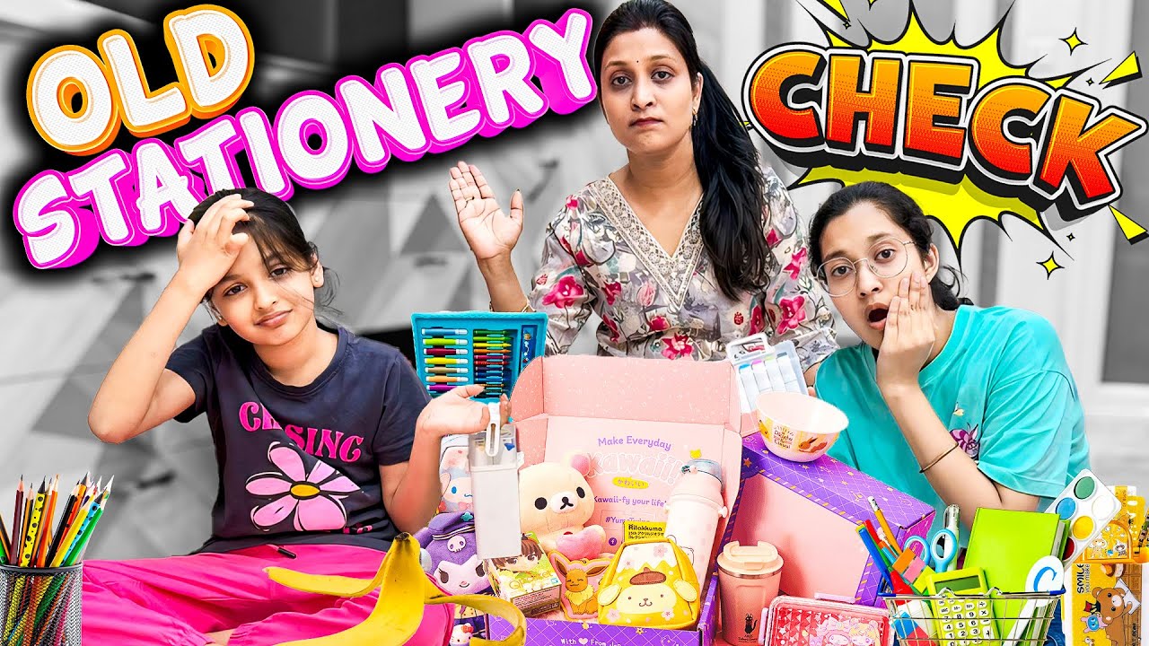 SURPRISE OLD STATIONERY CHECK 😲✏️📦 | Kya Kya Nikla Jinni Dhwani Ka Dekho! 🖍️📚✨ | Cute Sisters 👧👧