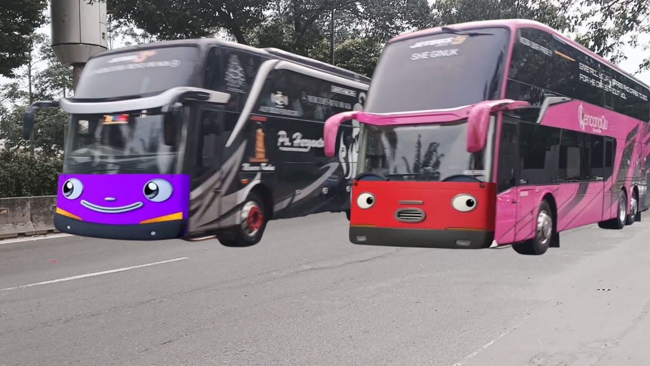 Wow Ada Banyak Truk Besar, Bus Besar, Truk Molen Berubah Jadi Tayo Lucu.