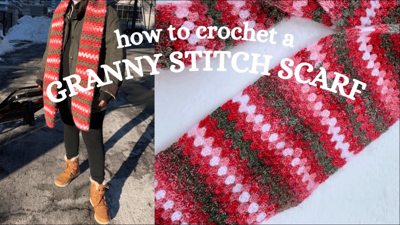 GRANNY STITCH SCARF TUTORIAL | easy crochet scarf for absolute beginners