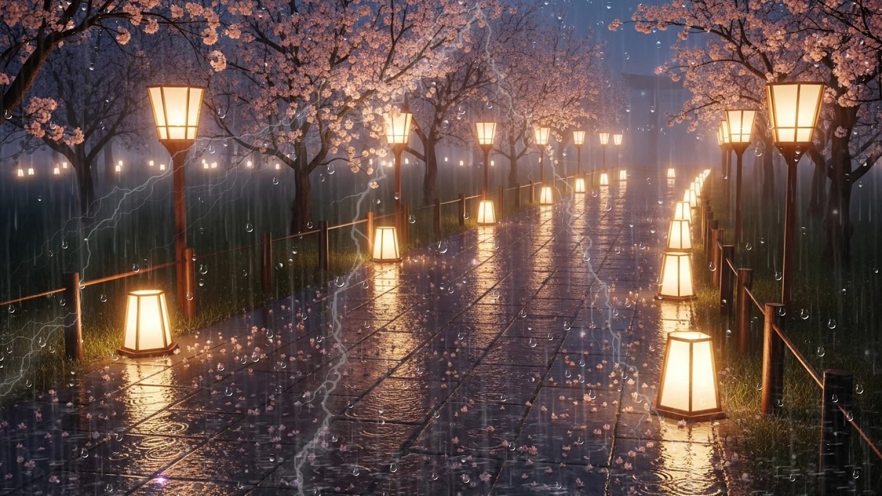 1 Hour Peaceful Rain at Night 🌧️ Relaxing Sleep Music