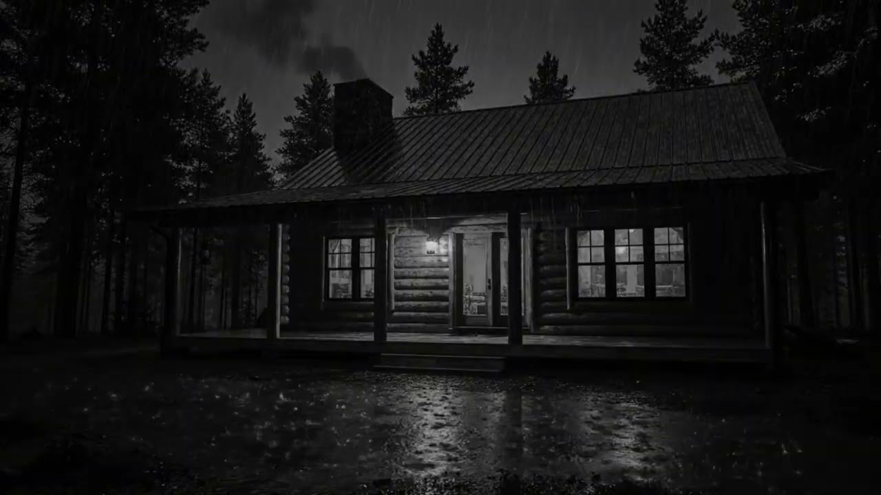Cozy Cabin Night with Intense Rainstorm | Deep Thunder Sleep Ambience for Calm Rest