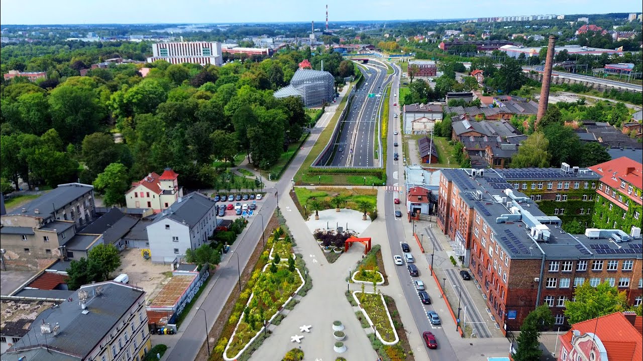 Gliwice. Poland. Drone view. Widok z drona.  Palmiarnia.Tężnia Solankowa. Radiostacja.  DJI Mini 3