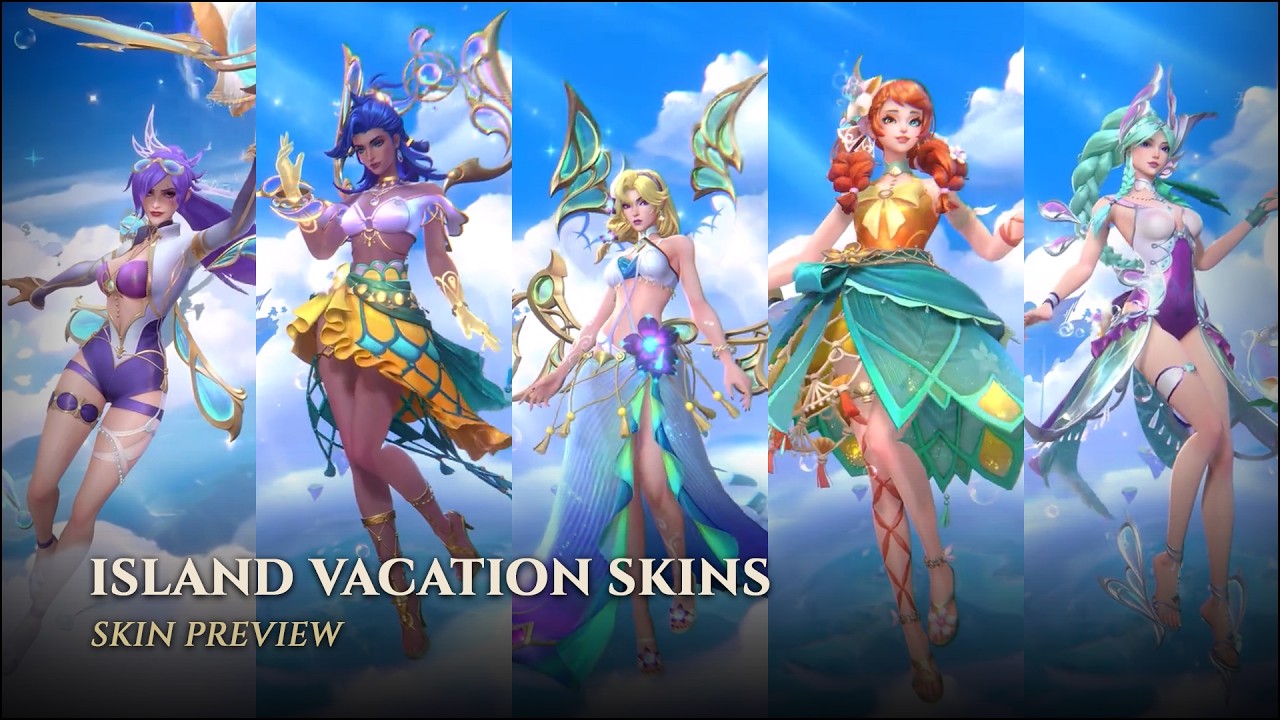 Island Vacation Skins: Syndra (Legendary), Karma, Gwen, Morgana & Summer Party Katarina || Wild Rift