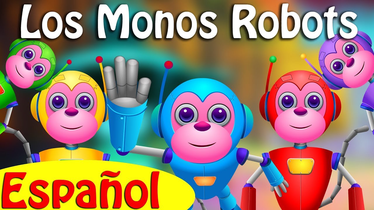 Cinco Monitos Saltan en la Cama - Los Monos Robots (Five Little Monkeys) | ChuChu TV Canciones