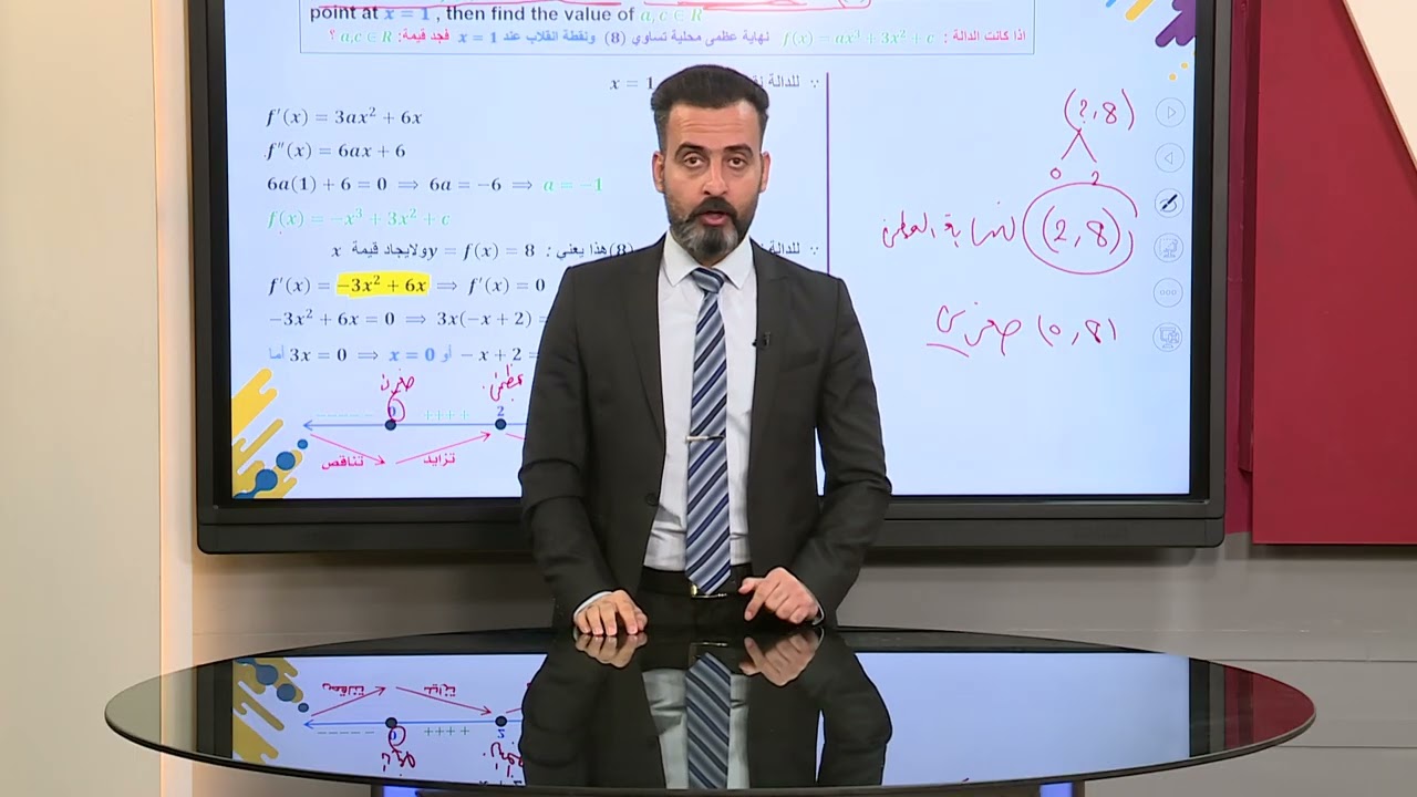 الرياضيات للصف السادس العلمي المتميزين -الفصل الثالث / ايجاد الثوابت      ج4