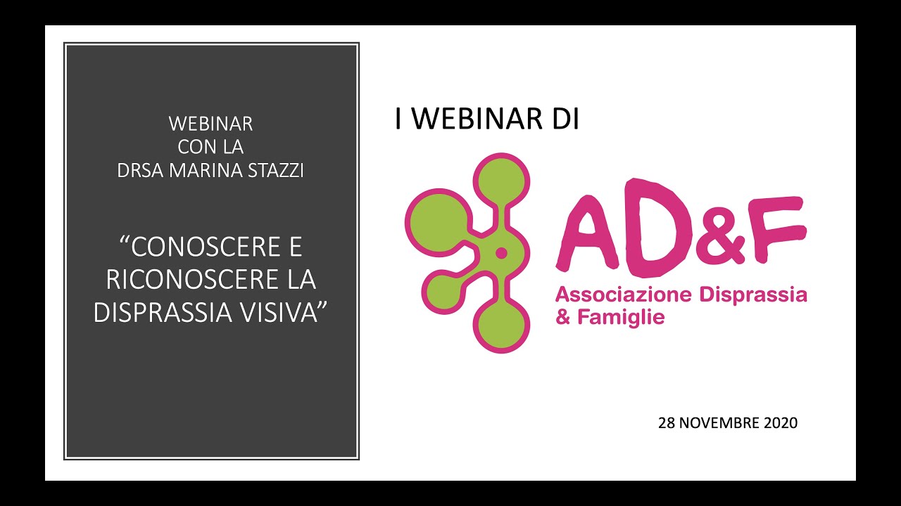 “Conoscere e riconoscere la Disprassia Visiva”. Webinar con la Drsa Stazzi