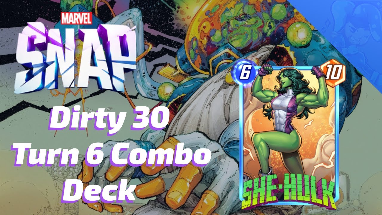 She-Hulk has a dirty trick to put 30 power into play on turn six in this Marvel SNAP deck
