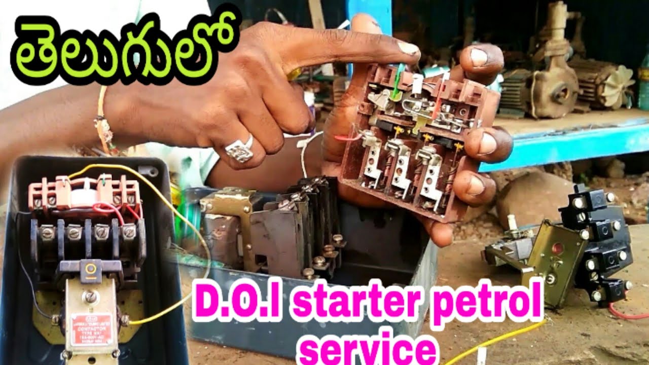 How to 3phase d.o.l starter fittings and connection ||ramu electrical works|| telugu