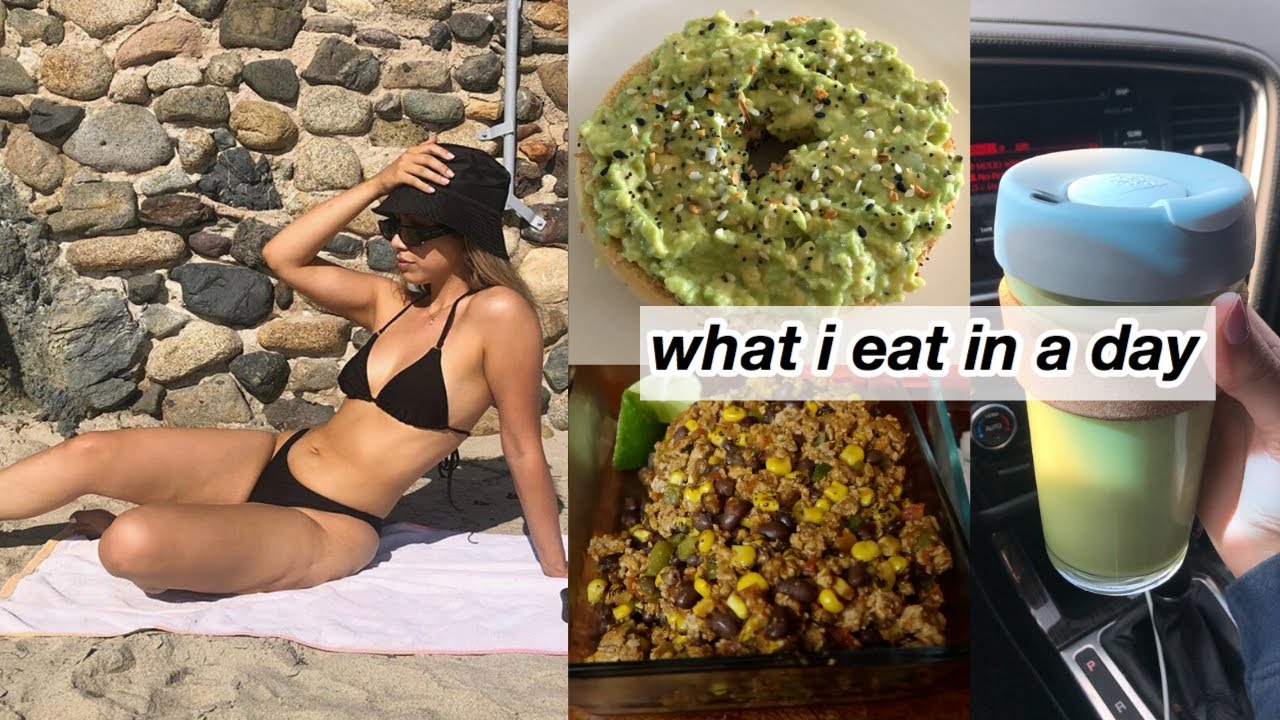 vlog: what I eat in a day + at home workout