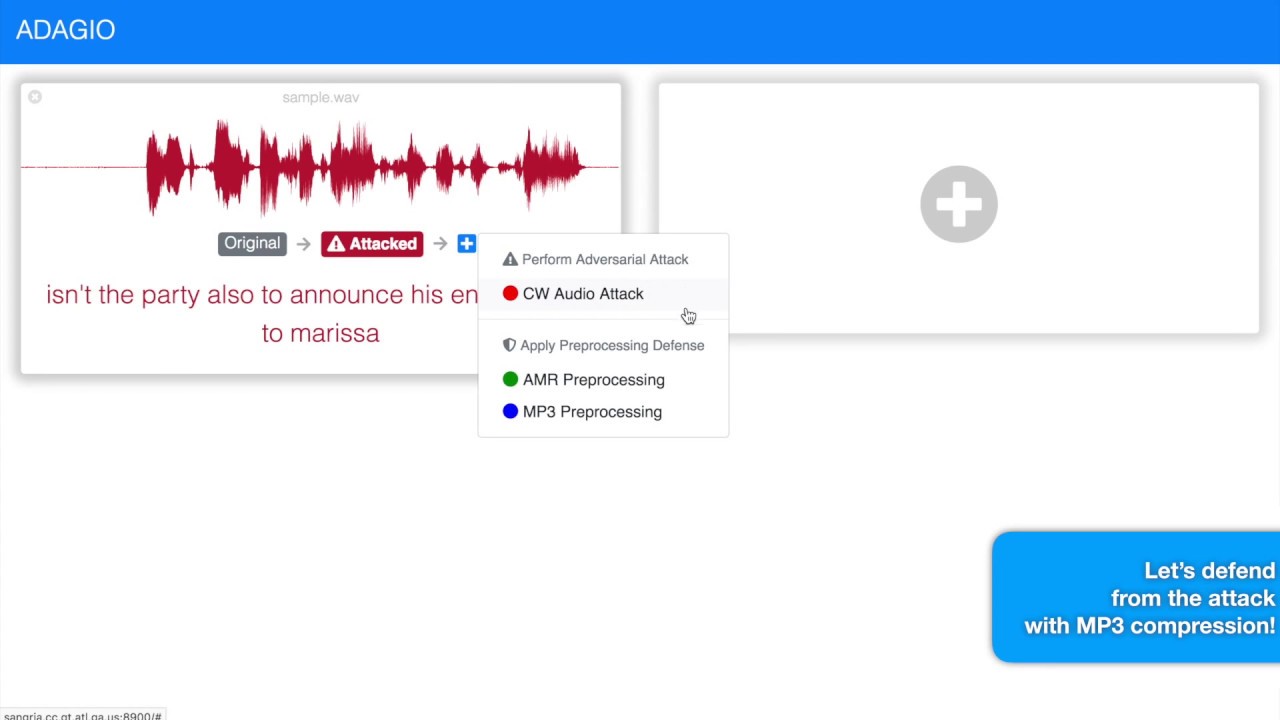ADAGIO: Interactive Experimentation with Adversarial Attack and Defense for Audio