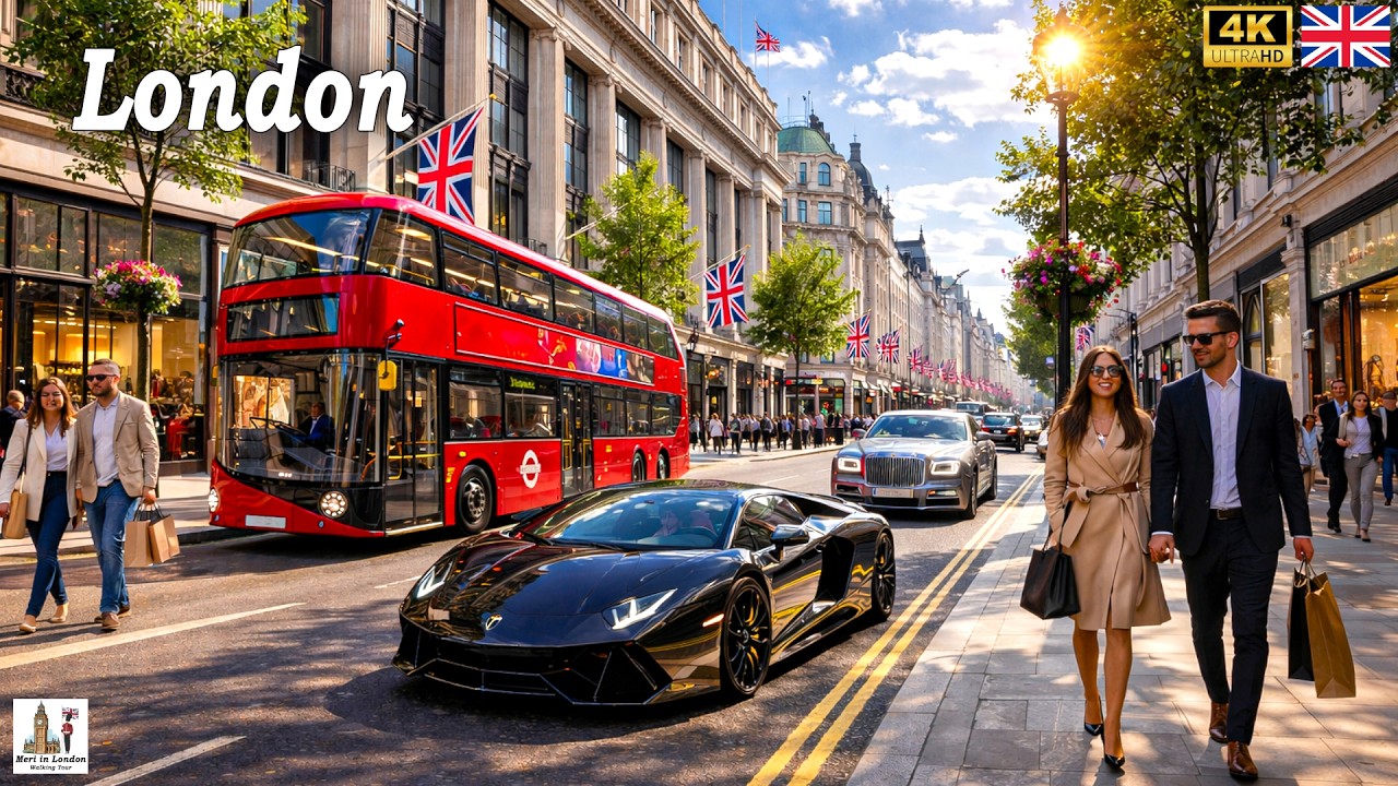 London Walking Tour🚶&zwj;➡️Beautiful Sunny Day Walk Experience on London's Vibrant Streets☀️True [4K]