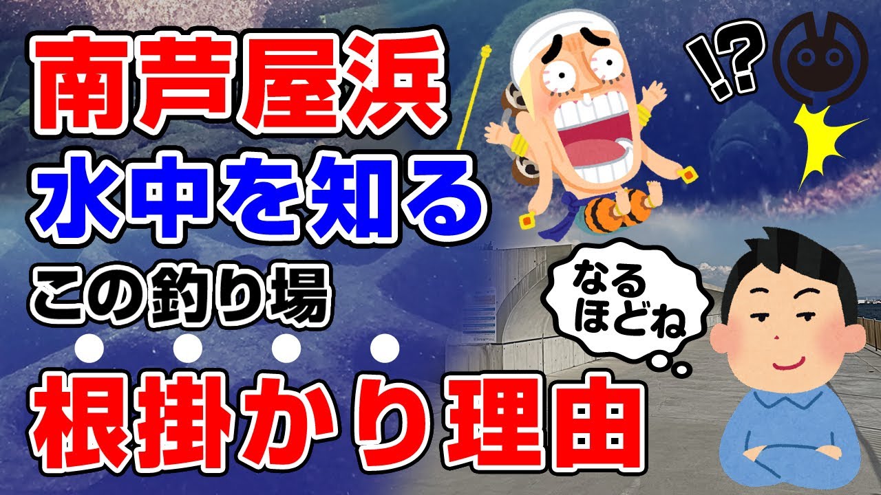 根掛かり回避/リスク低減【南芦屋浜 南護岸エリア】水中映像