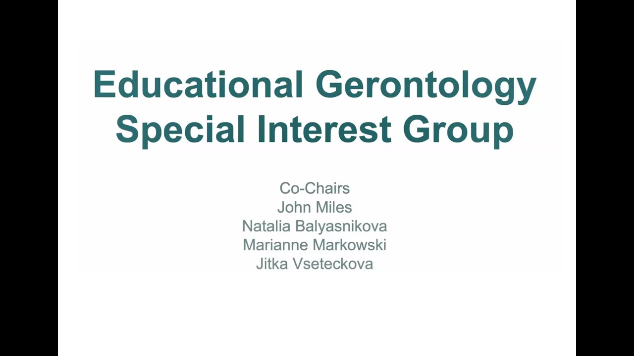 Educational Gerontology SIG Talks: Five Decades of Older Adult Learning - Dr Marvin Formosa