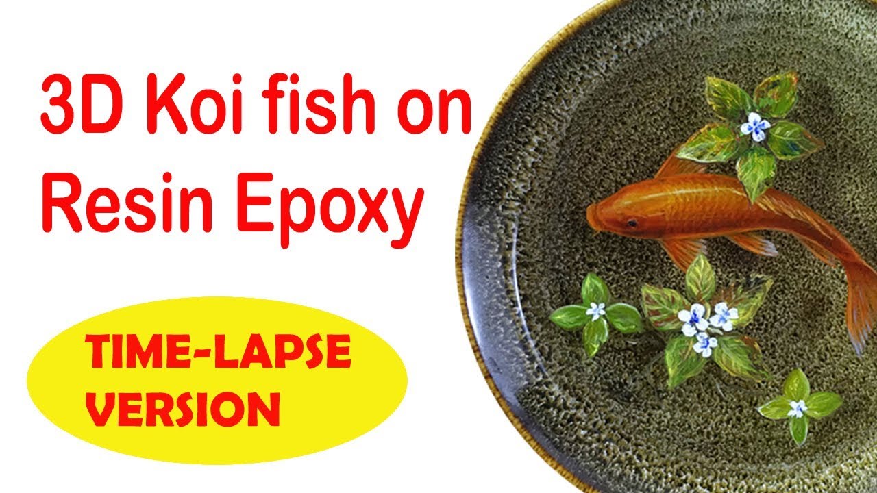 Lesson 1 - Koi fish 3D painting in resin - Timelapse version
