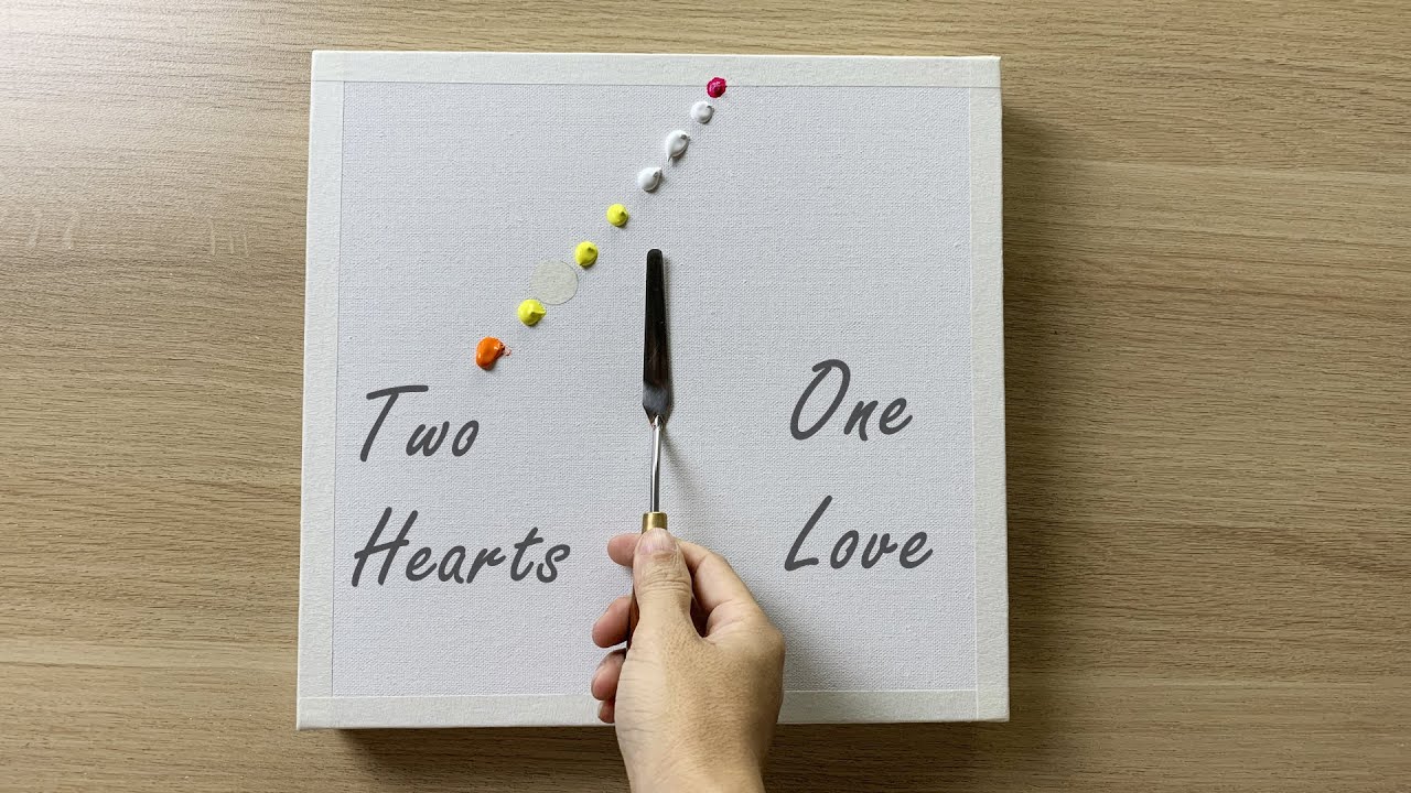 Daily challenge #84 / Two hearts One love Acrylic Painting