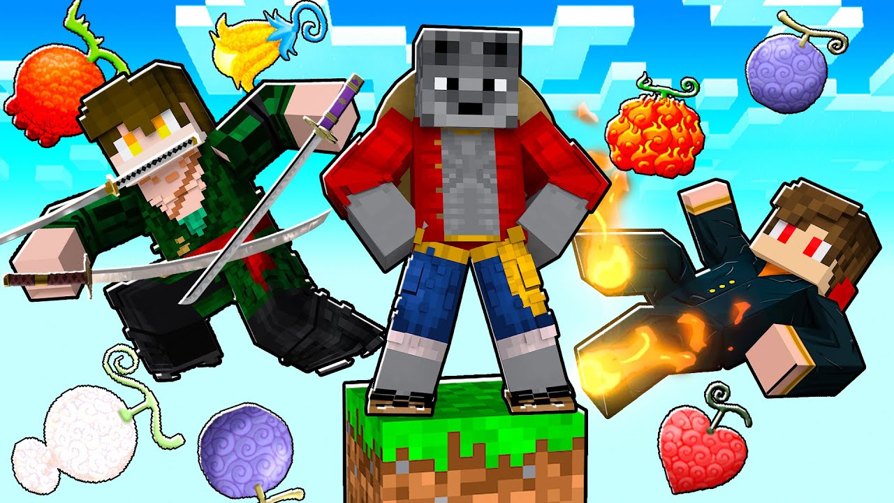 APENAS um BLOCO de ONE PIECE mas só vale DEVIL FRUIT LENDÁRIA no MINECRAFT