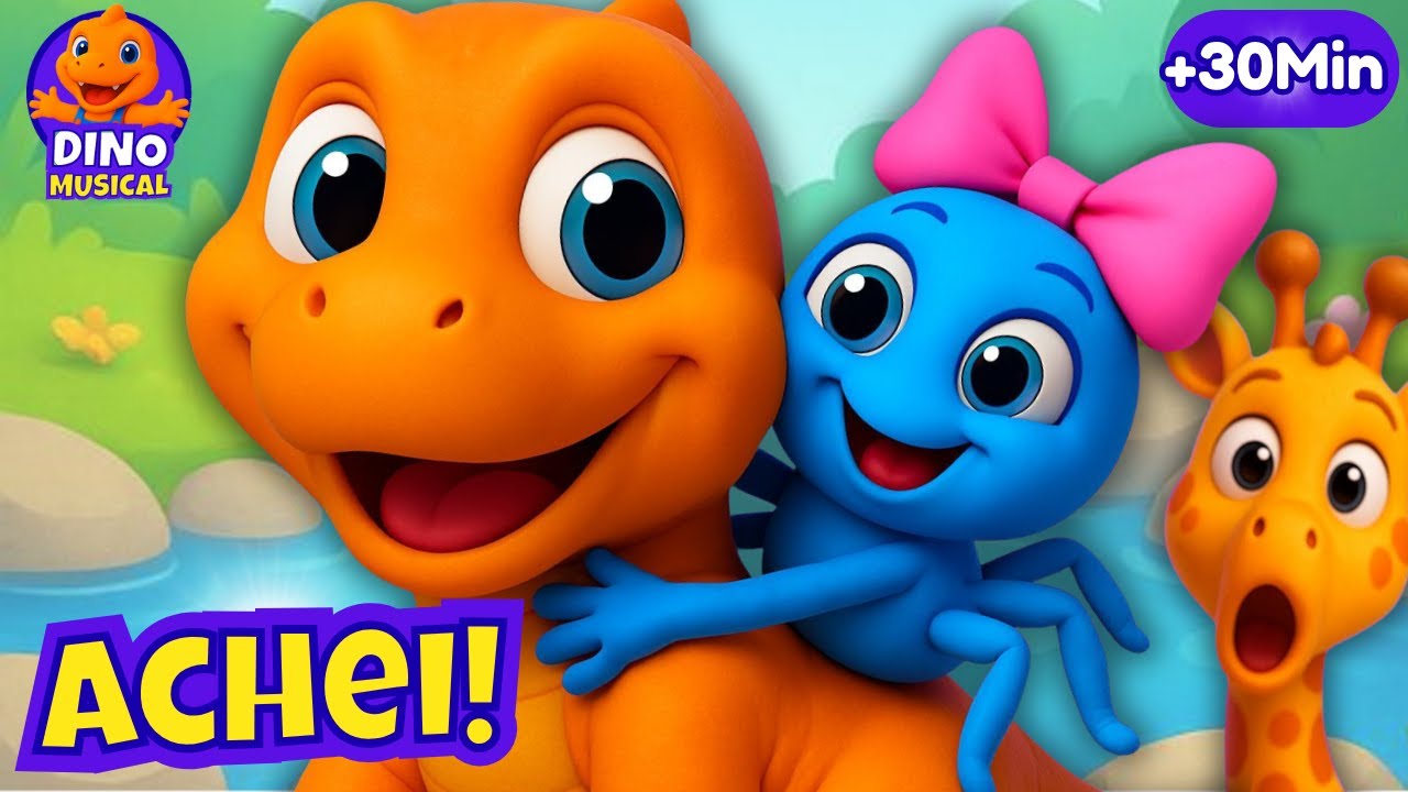 🤣🦖 PEGUEI VOCÊ! Dino e os Amigos em Aventura Divertida | +30 Min de Música Infantil 🎶🐒🌼