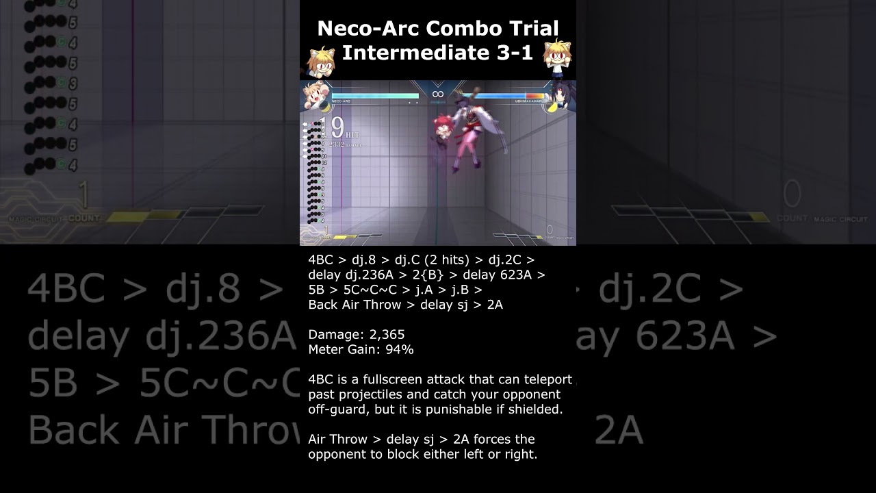 Kurii's Neco-Arc Combo Trial Intermediate 3-1 【MELTY BLOOD TYPE LUMINA】