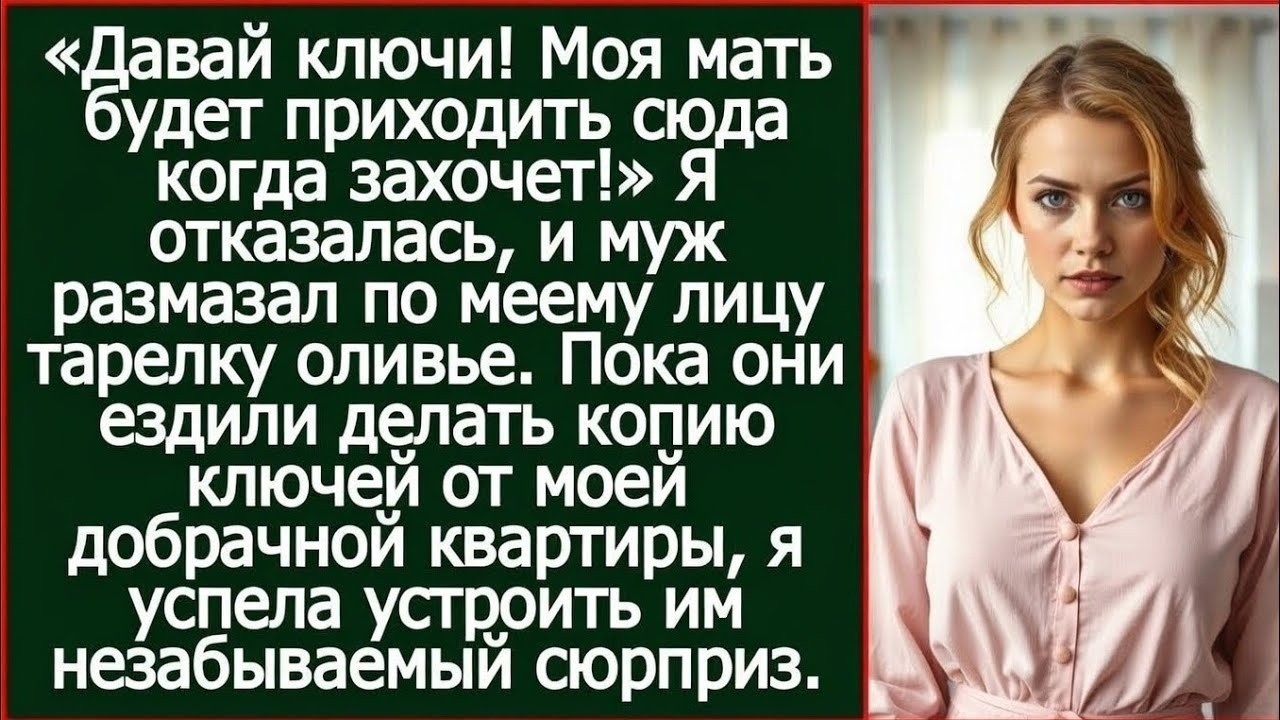 Давай ключи от своей квартиры! Моя мать будет приходить сюда когда захочет! Заорал муж