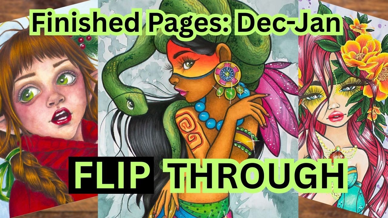 Medusa 🐍 & Cozy Winter Portraits 🎨 Finished Pages (Christine Karron & Mystic Art Mirrors)