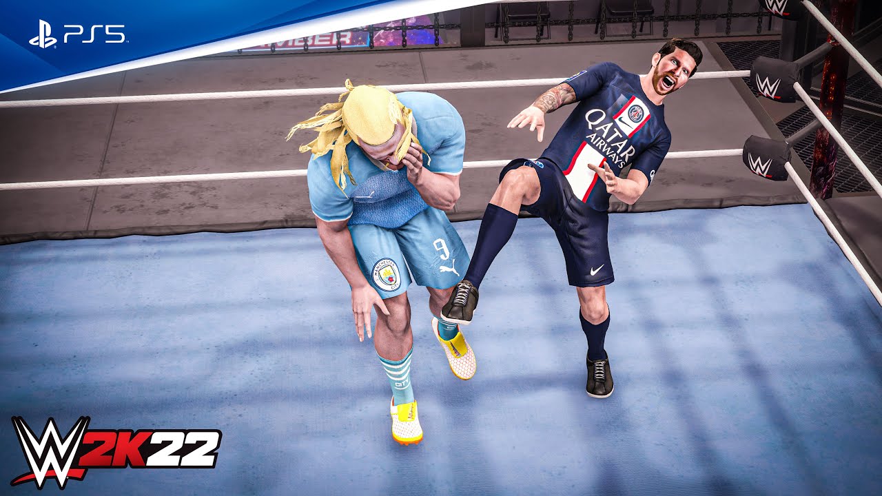 WWE 2K22 Ronaldo, vs Messi, vs Mbappe, vs Benzema, vs Haaland, vs Lewandowski, | Elimination Chamber