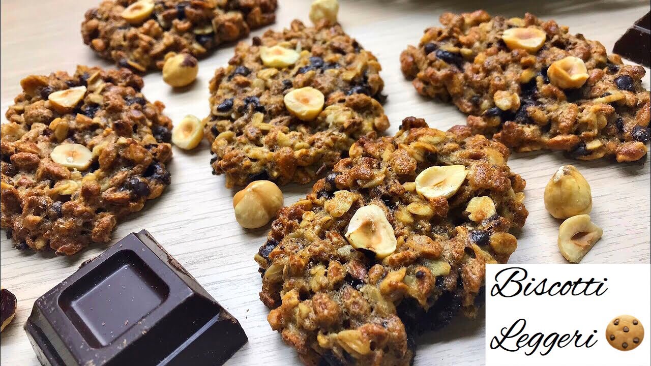 BISCOTTI DI FARRO AVENA CIOCCOLATO E NOCCIOLE leggeri e golosi LIGHT BISCUITS - Tutti a Tavola