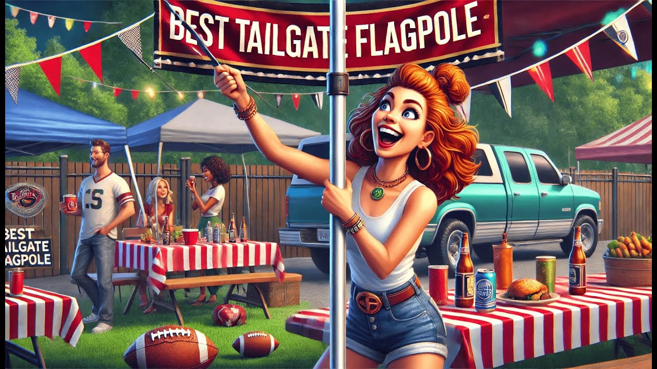 🎌 College Flags & Banners Co. Tailgating Flag Pole Telescopic Aluminum | Best Tailgate Flagpole ⚽