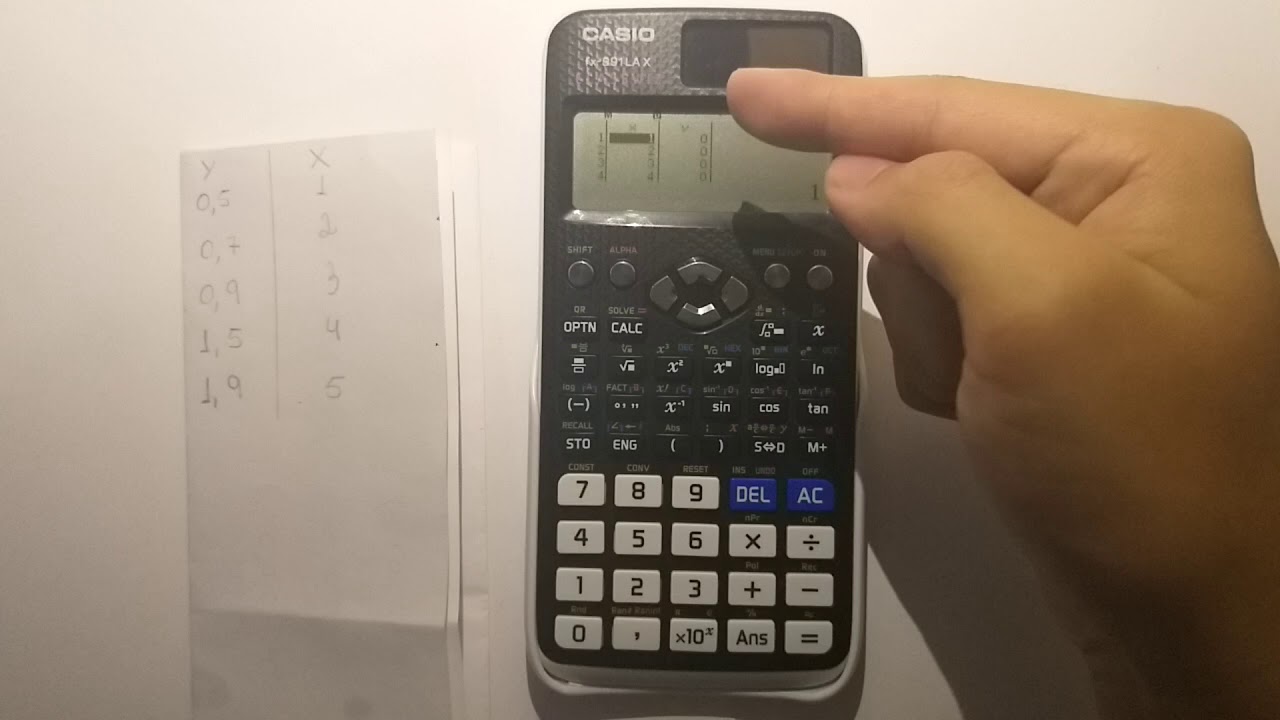 Casio fx-991 LAX Regressão linear