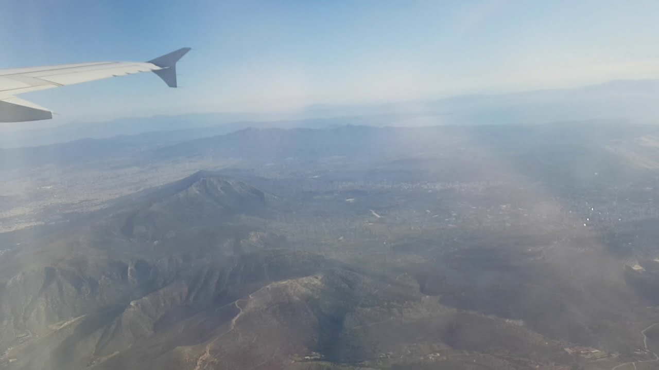 Take off from Athens (ATH), panoramic view of Athens & Attica , Aegean Airlines Airbus A320 - 5/2019