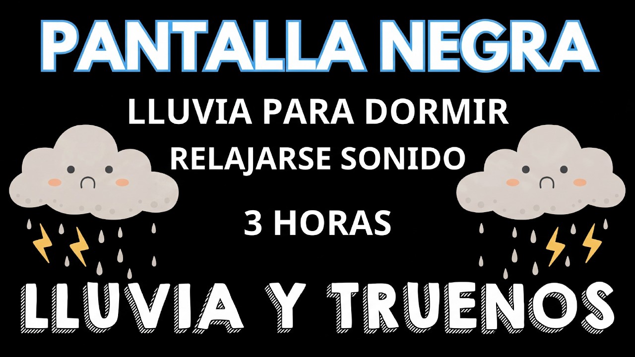 PANTALLA NEGRA ⛈ Lluvia y Truenos 💤 Lluvia Relajante Para Dormir 💤 Escucha Dormir Mejor #2