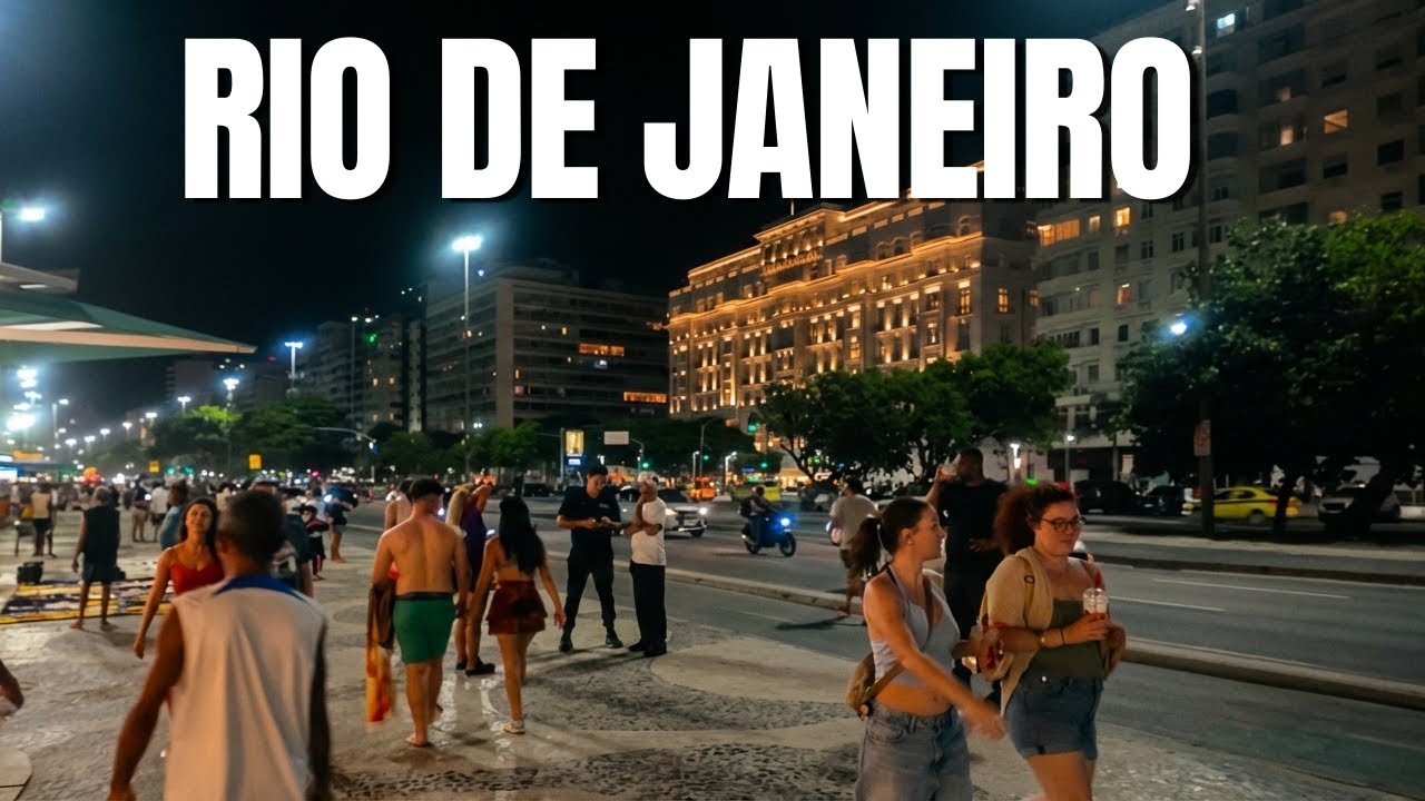 Walking At Night COPACABANA BEACH, Rio de Janeiro Brazil | Evening Vibes
