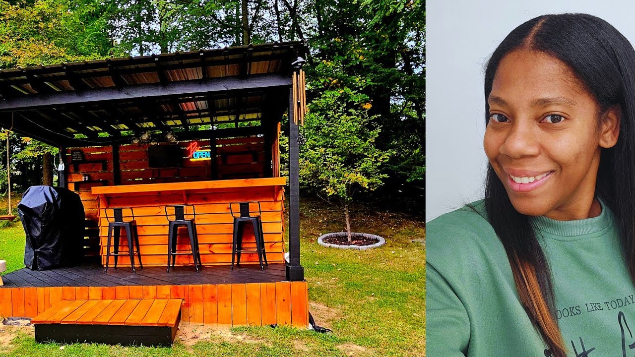DIY OUTDOOR BAR AND GRILL STATION