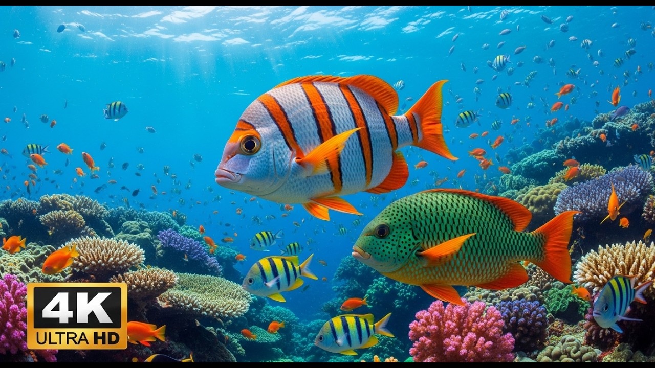Aquarium Wonder 4K 🐠 Exotic Tropical Fish & Thriving Coral Reefs | Magical Ocean Habitat #oceanmagic