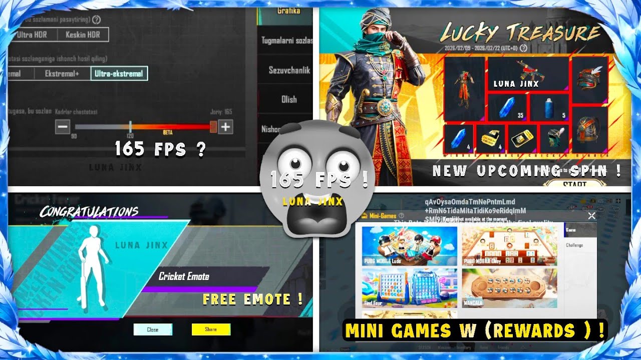BGMI UPCOMING SPIN | FREE EMOTE | 165 FPS ? | BGMI 4.3 UPDATE 