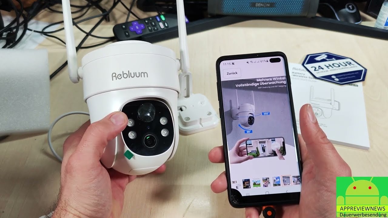 Rebluum 2K WLAN Kamera mit Akku top zur Outdoor Videoüberwachung für Grundstücke & Gärten mit Licht