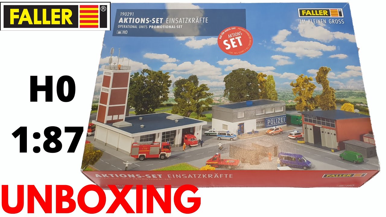 #faller #polizei #feuerwehr #spurh0 Faller H0 Polizei und Feuerwehrwache H0 1:87