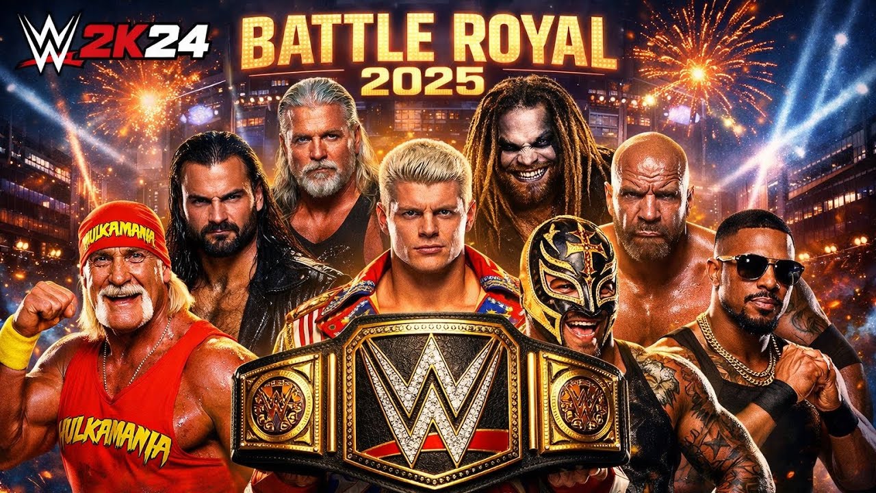 WWE 2K24 8 Man Champion Battle Royal | Full Match