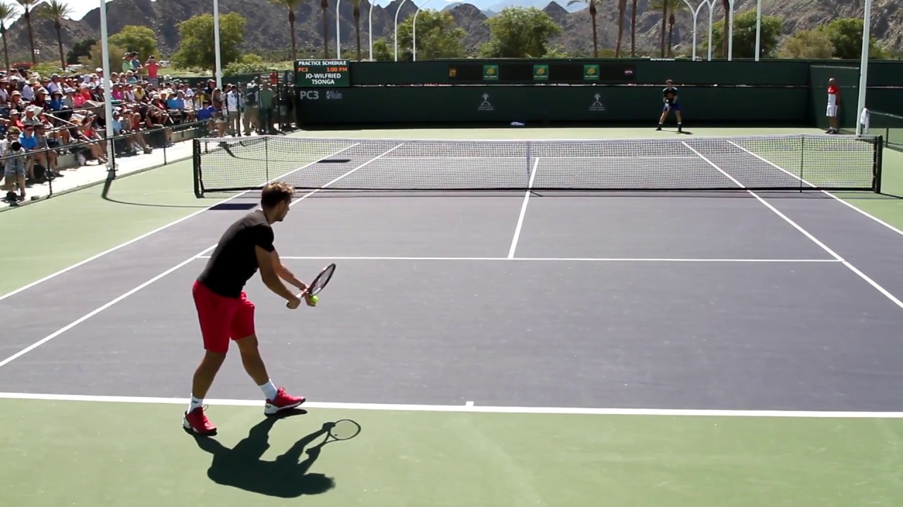Andy Murray And Stan Wawrinka Practice Set 2017 BNP Paribas Open