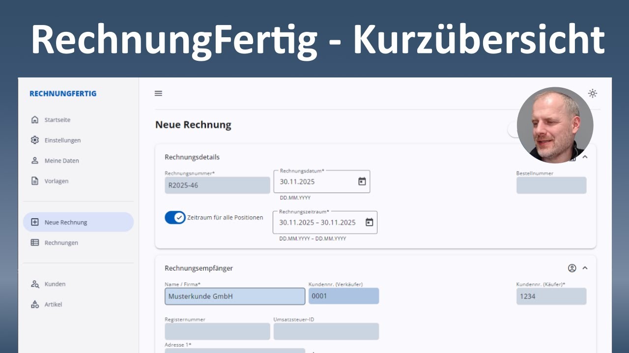 RechnungFertig - ZUGFeRD-Rechnungen ohne Abo und Cloud