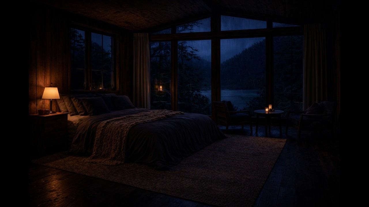 Heavy Rain in a Warm Cozy Room at Night 🌙 10 Hours | Deep Sleep, Focus Ambience (No Thunder, No Ads)