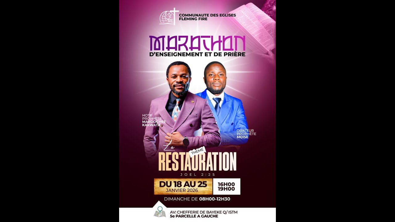 EGLISE FLAMING FIRE Kolwezi/CULTE  DU 20 JANVIER 2026